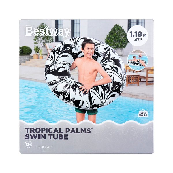 Imagen de ARO SALVAVIDA 119CM PALMERAS TROPICALES BESTWAY 36237 Q12