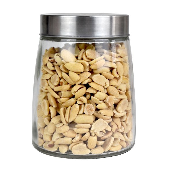 Imagen de FRASCO VIDRIO TAPA ROSCA METAL 600ML LABRADO 12.5CM ALTO 10CM DIAM 584026-2 Q36