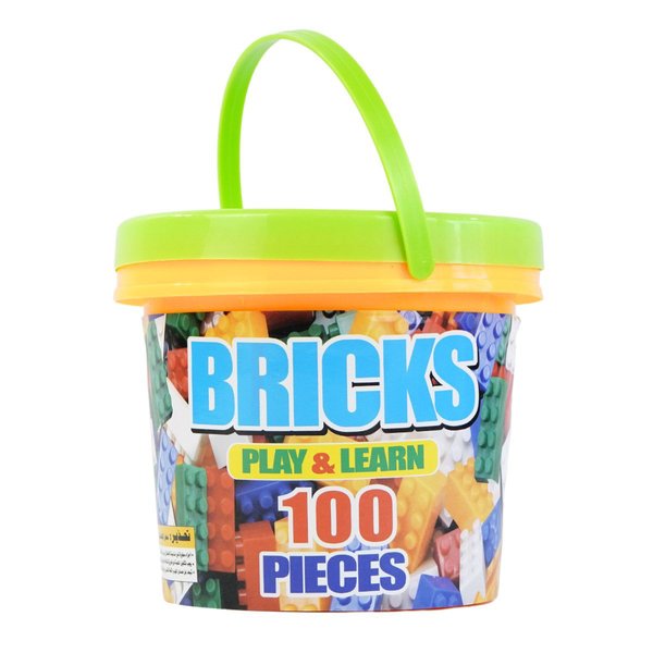 Imagen de BLOQUES P/ARMAR 100PCS EN BALDE C/RELOJ 17X15CM 2623-TA-3831 Q72M36