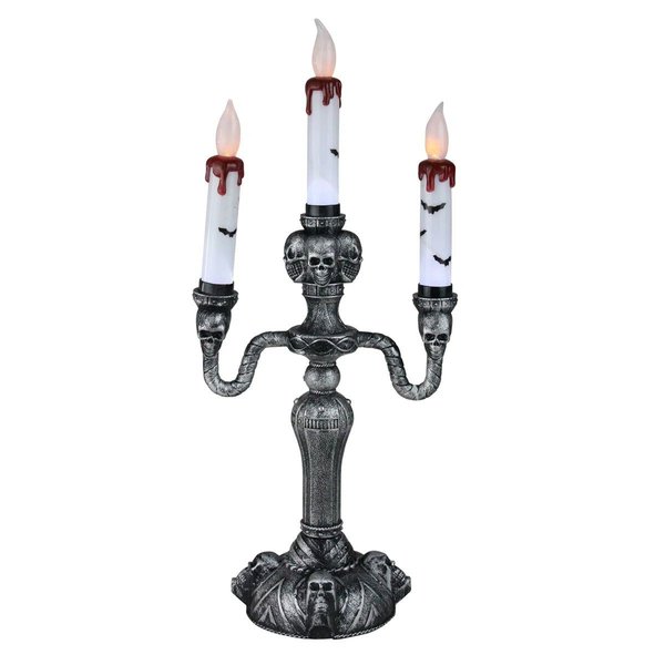 Imagen de CANDELABRO HALLOWEEN PLASTICO C/LUZ LED 10C DIAM BASE 39C ALTO 3207-F8940A Q24M6