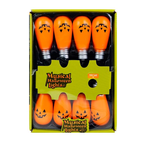 Imagen de LUCES HALLOWEEN 5X10CM X8UDS CALABAZA C/LUZ SONIDO SENSOR MOV 3202-DS20770P Q24