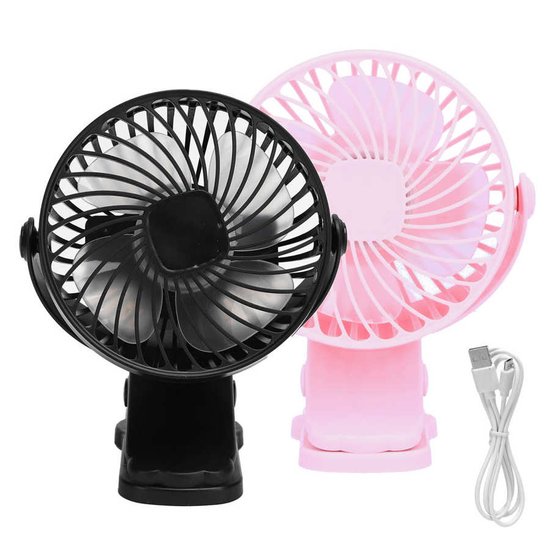 Imagen de Mini Ventilador USB con clip Recargable Hélice 10cm W-06