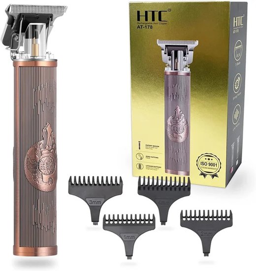 Imagen de Trimmer HTC Barba Vintage AT-178 recargable 4 Peines