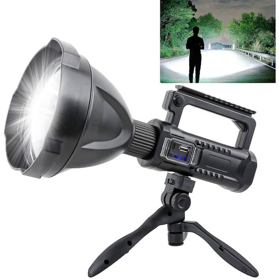 Imagen de Linterna LED Alta Potencia Recargable con trípode W5120
