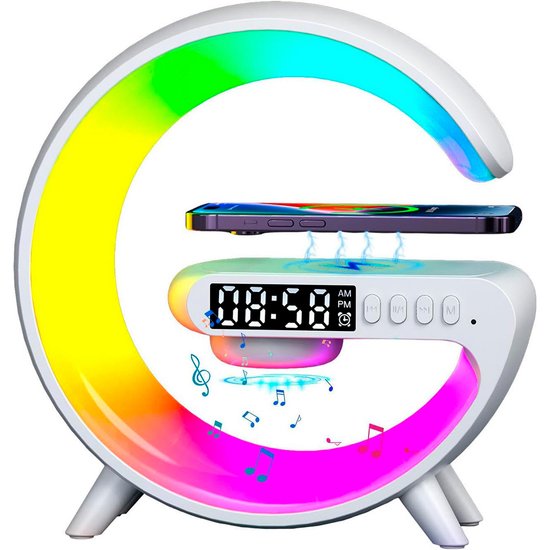 Imagen de Veladora Portatil RGB Cargador Parlante Inalambrico Bluetooth