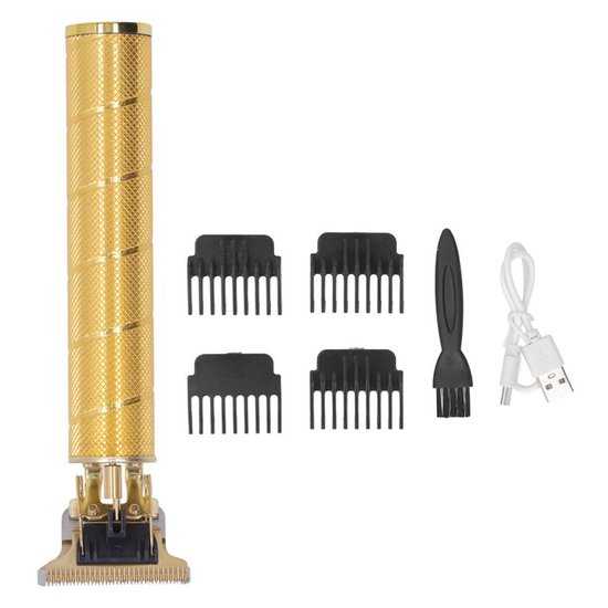 Imagen de Trimmer Dorado T9 Corta Barba recargable USB 4 Peines