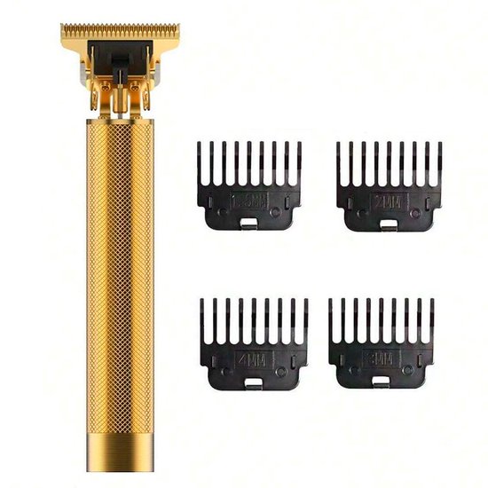 Imagen de Corta Barba T9 recargable USB 4 Peines Gold Vintage