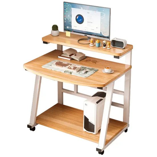 Imagen de Escritorio Compacto con Ruedas 2 Estantes 60cm