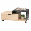 Imagen de Mesa Ratona 90cm Natural y Negro con Ruedas Mövi