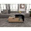 Imagen de Mesa Ratona 90cm Natural y Negro con Ruedas Mövi