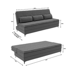 Imagen de Sofá Cama 3 Cuerpos Malú Gris