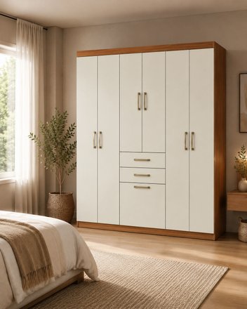 Imagen de Ropero Placard 7 Puertas 2 Cajones 1.56m Dormitorio Dancol