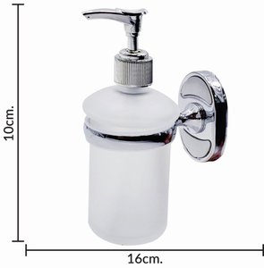 Imagen de Porta jabon liquido vidrio opaco y acero inoxidable en bolsa