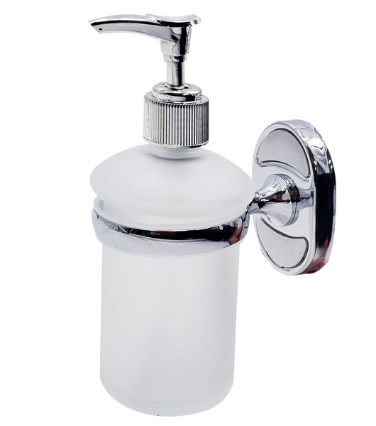 Imagen de Porta jabon liquido vidrio opaco y acero inoxidable en bolsa
