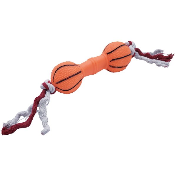 Imagen de Hueso pelota con soga para lanzar para perro