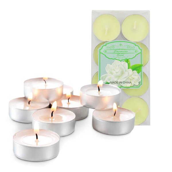 Imagen de Velas chatas blancas 8 unidades