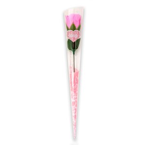 Imagen de Flor rosa con aroma estuche transparente