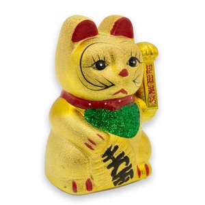Imagen de Gato de la fortuna chino dorado