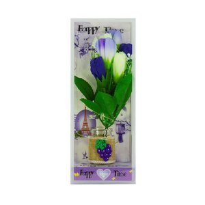 Imagen de Adorno flores en maceta con luz en caja mica