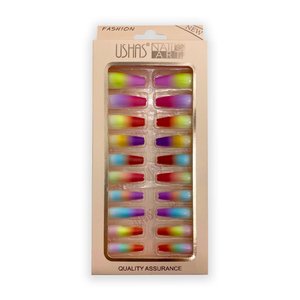 Imagen de Uñas postizas multicolor 24 unidades  Ushas