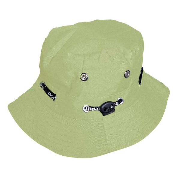 Imagen de Sombrero pescador liso con rejilla y cuerda 25x12 cm