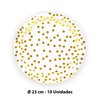 Imagen de Platos desechables 10pc -lunares dorados-9"