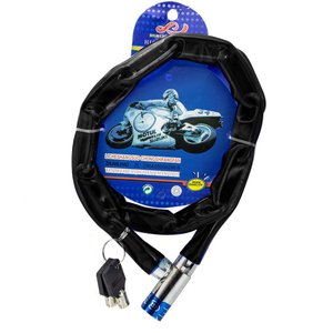 Imagen de Tranca para moto cadena forrada 15mmx100cm