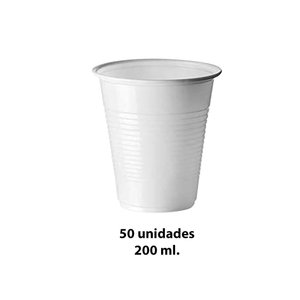 Imagen de Vaso plástico blanco descartable 200 ml - 50 unidades