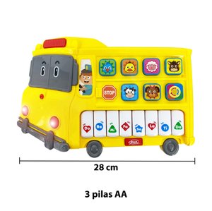 Imagen de Piano Musical Bus con luz y música en Español Juguete Didáctico