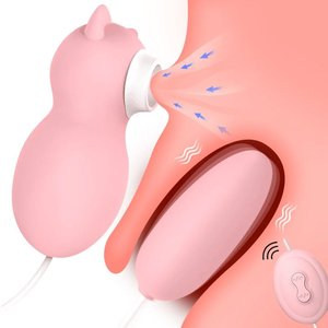 Imagen de Succionador estimulador de clítoris Osito con bala vibradora a control