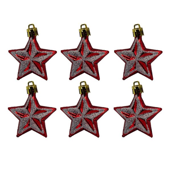 Imagen de Estrella de navidad decorada 6 unidades