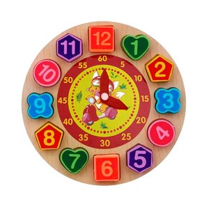 Imagen de Juego de encastre reloj madera - 13 piezas