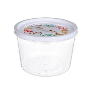 Imagen de Recipiente Contenedor Plástico Redondo Con Tapa 700ml - 3 Unidades