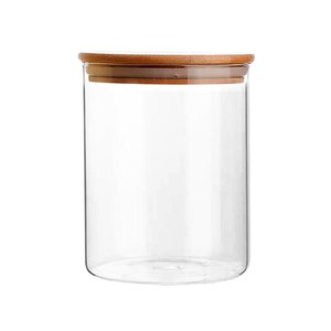 Imagen de Frasco de vidrio con tapa hermética de madera 900 ml