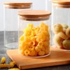 Imagen de Frasco de vidrio con tapa hermética de madera 900 ml