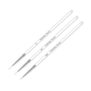 Imagen de Set de pinceles liner para decoración de uñas 3 unidades