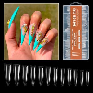 Imagen de Set Uñas Postizas 240 pcs + Pestañas Flúo 6 pares Belleza
