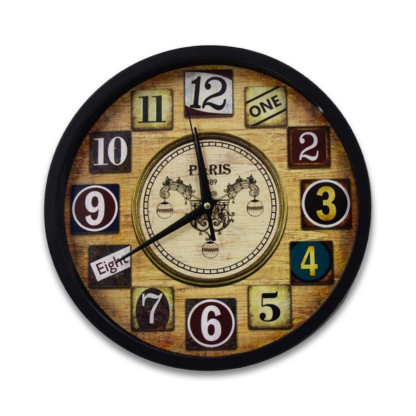 Imagen de Reloj de pared redondo números chapita 29cm