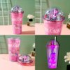 Imagen de Vaso Unicornio con Luz, Tapa y Sorbito 500 ml - Diseños Surtidos