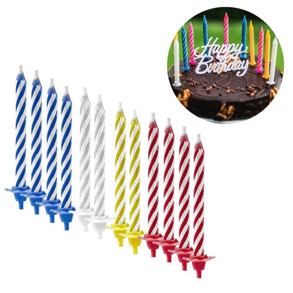 Imagen de Velas de  cumpleaños  con portavela 12 unidades
