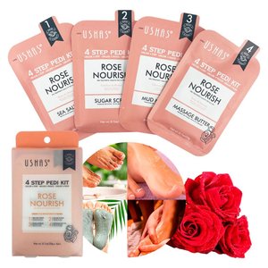 Imagen de Kit  de cuidado para pies Rose  4 pasos Ushas
