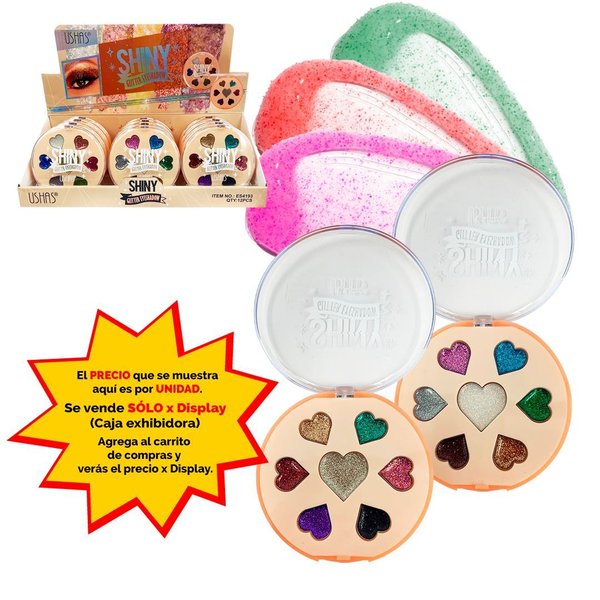 Imagen de Sombras para ojos con glitter corazón Ushas