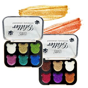 Imagen de Sombra Glitter para rostro diseño ositos 6 tonos Ushas