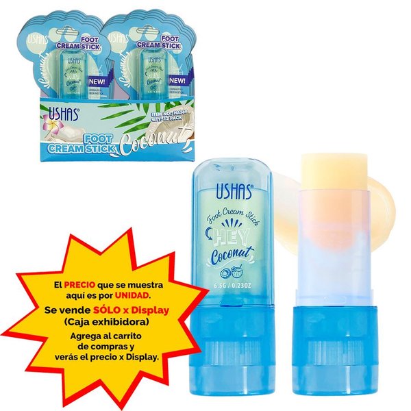 Imagen de Crema hidratante en barra para pies Aroma COCO - Ushas