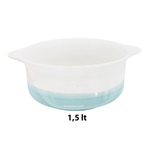 Imagen de Bowl-cazuelita ceramica con asas-rayas exterior-redondo