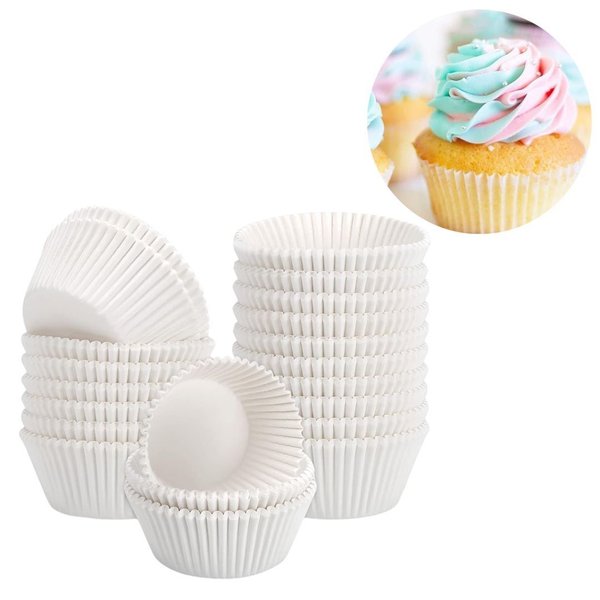 Imagen de Moldes de papel  para cupcake blancos 50 unidades