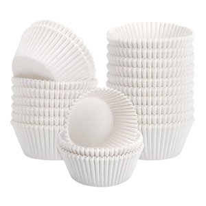 Imagen de Moldes de papel  para cupcake blancos 50 unidades