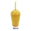 Imagen de Vaso plástico con tapa y sorbitos helado