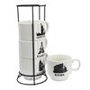 Imagen de Set de Tazas estampadas con soporte metálico