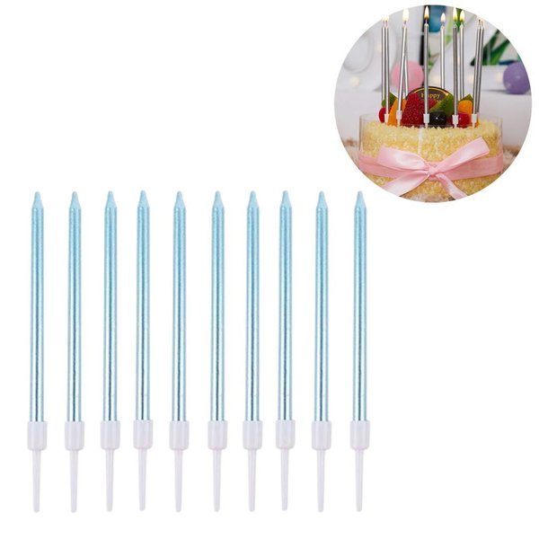 Imagen de Velas de cumpleaños finas-largas x 10pc con base blister 13c